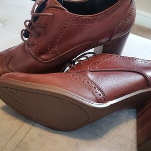Tommy Hilfiger Brown Leather Heeled Shoes